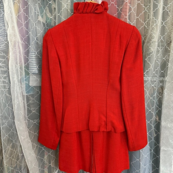 Peabody House Vintage Ruffle Red Suit Skirt Set 7/8 - Picture 8 of 14